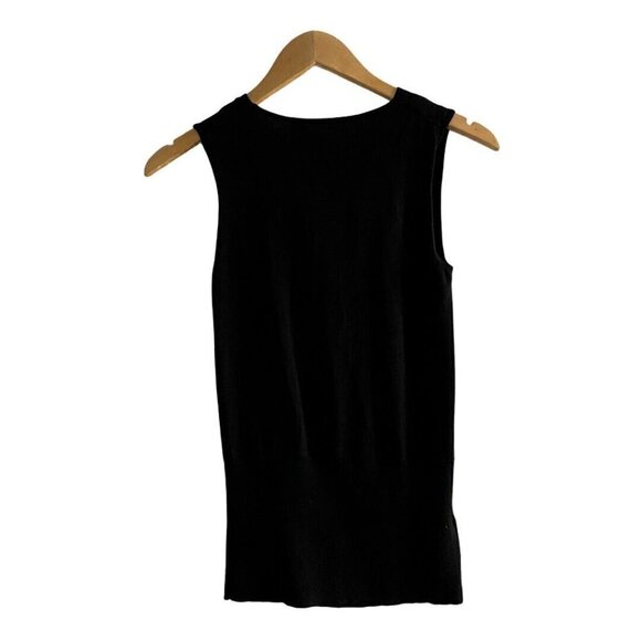 Ann Taylor Women's Black Knit Sleeveless Cowl Neck Tank Top US XS - Picture 3 of 6